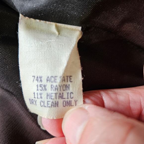 Bibbo Blazer Black Silver Metallic Striped Button Front Asymmetric Hem Jacket 8 - Picture 12 of 13